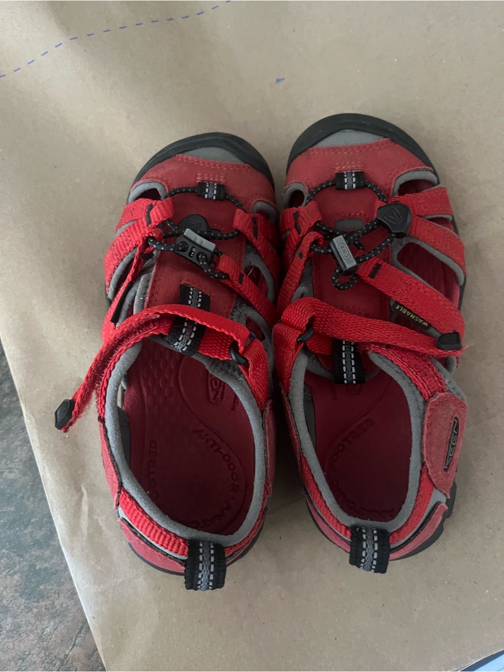 KEEN Kids Red Closed-Toe Adventure Sandals